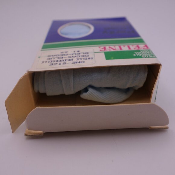Vintage Feline One-Size Degas-Blue 100%Nylon Sandalfoot Made in Canada Pantyhose - Picture 7 of 9